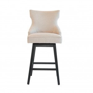 Lucy Swivel Bar Stool Black / Biscuit