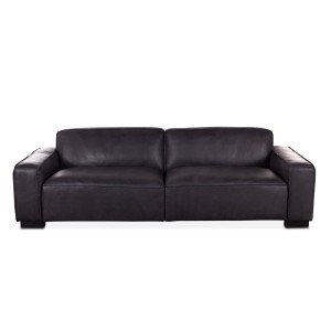 Grosvenor Vintage Black Leather Sofa