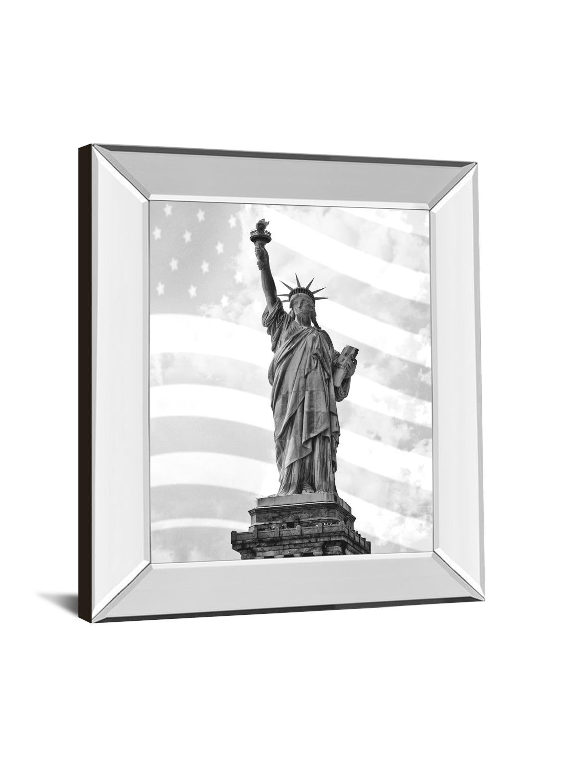 22 in. x 26 in. "Liberty Flag" By Roffman, R. Mirror Framed Print Wall Art