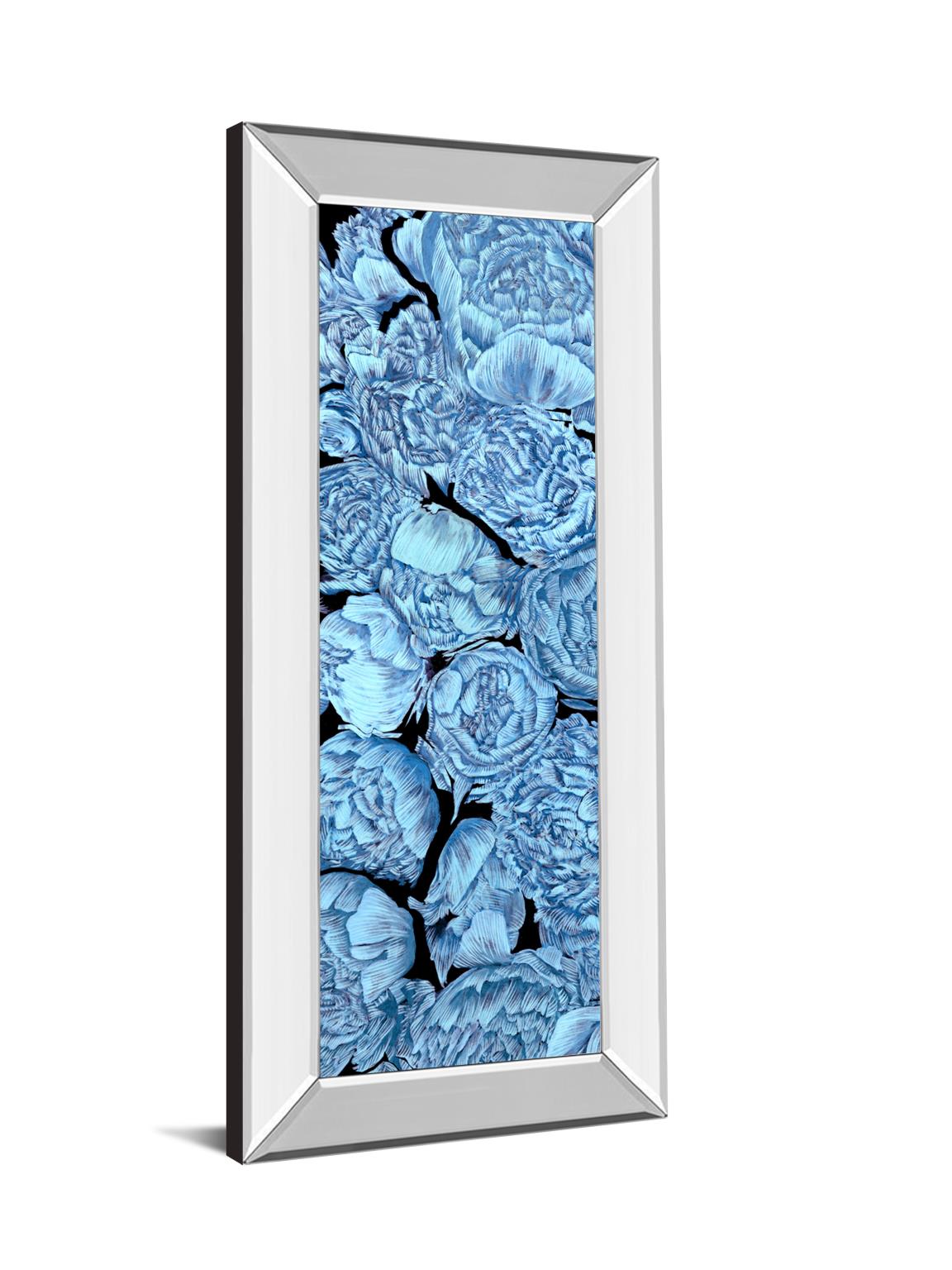 18 in. x 42 in. "Blue Peonies I" By Melissa Wang Mirror Framed Print Wall Art