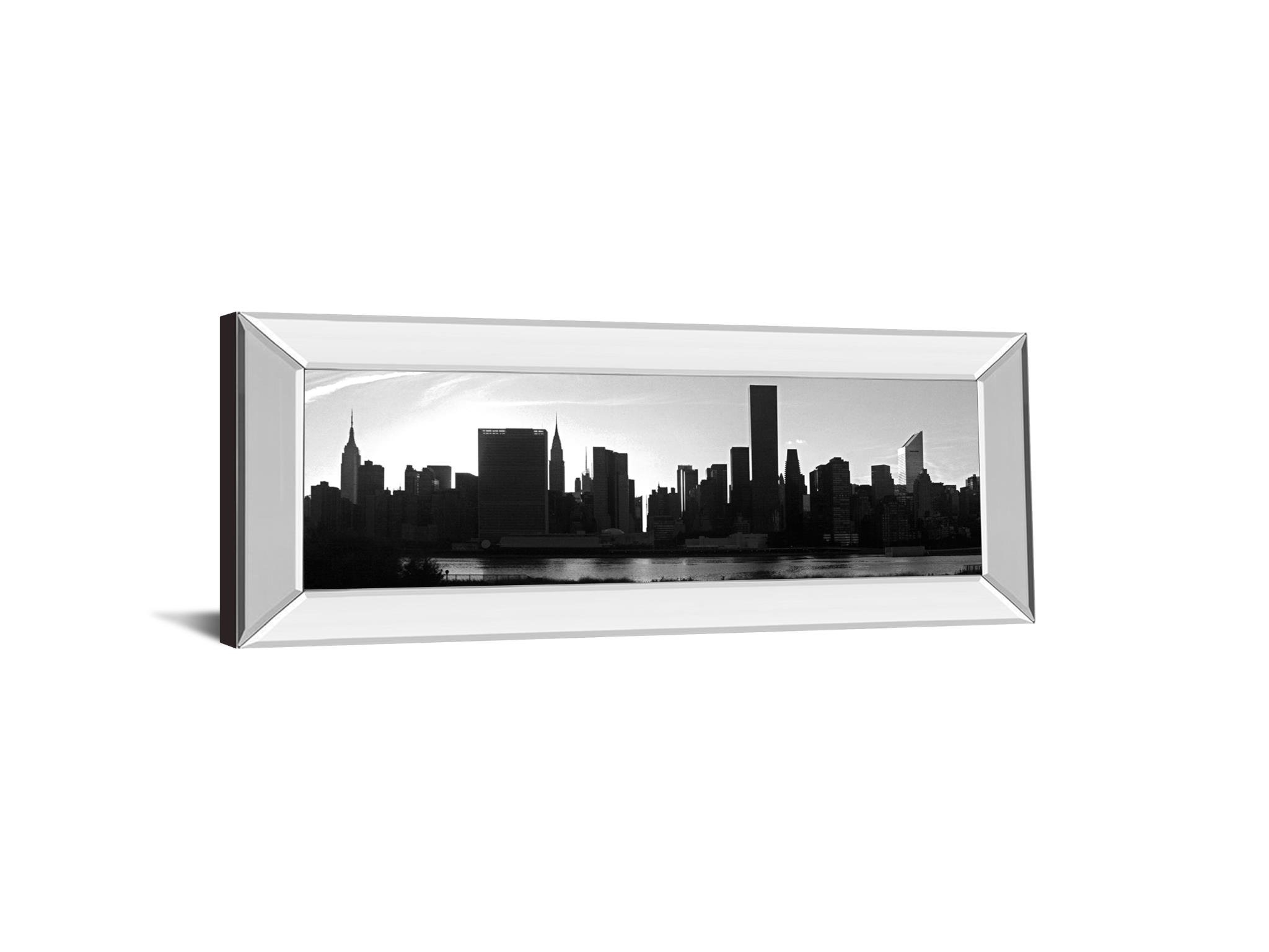 18 in. x 42 in. "Panorama Of NYC VI" By Jeff Pica Mirror Framed Print Wall Art