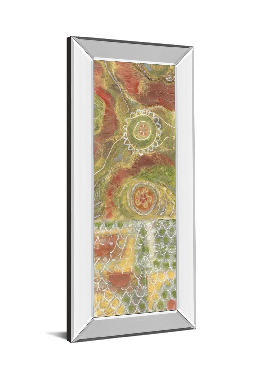 18 in. x 42 in. "Moroccan Whimsy Il" By Karen Deans Mirror Framed Print Wall Art
