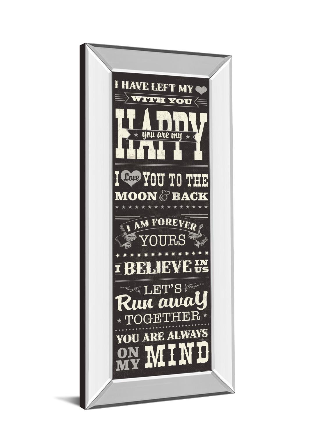 18 in. x 42 in. "L-O-V-E Il" By Pela Studio Mirror Framed Print Wall Art