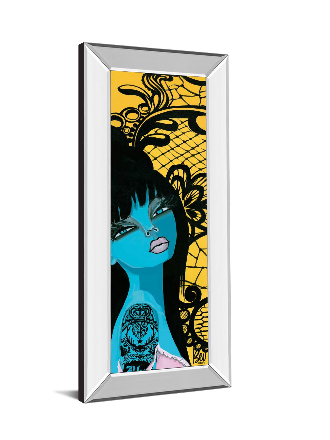 18 in. x 42 in. "Ink Chiffon I" By Bev Hogue Mirror Framed Print Wall Art