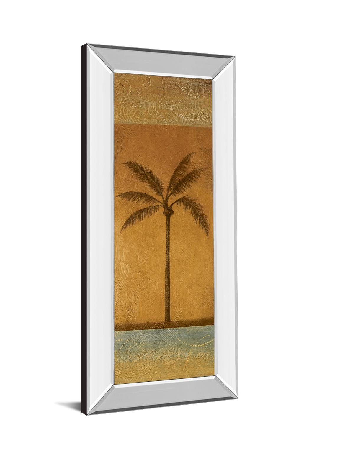 18 in. x 42 in. "Golden Palm I" By Jordan Grey Mirror Framed Print Wall Art