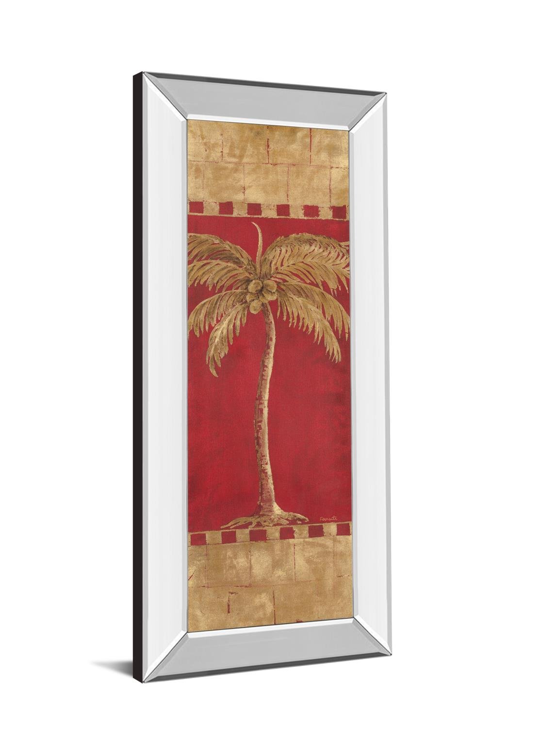 18 in. x 42 in. "Palm Pizzazz Il" By Angela Ferrante Mirror Framed Print Wall Art