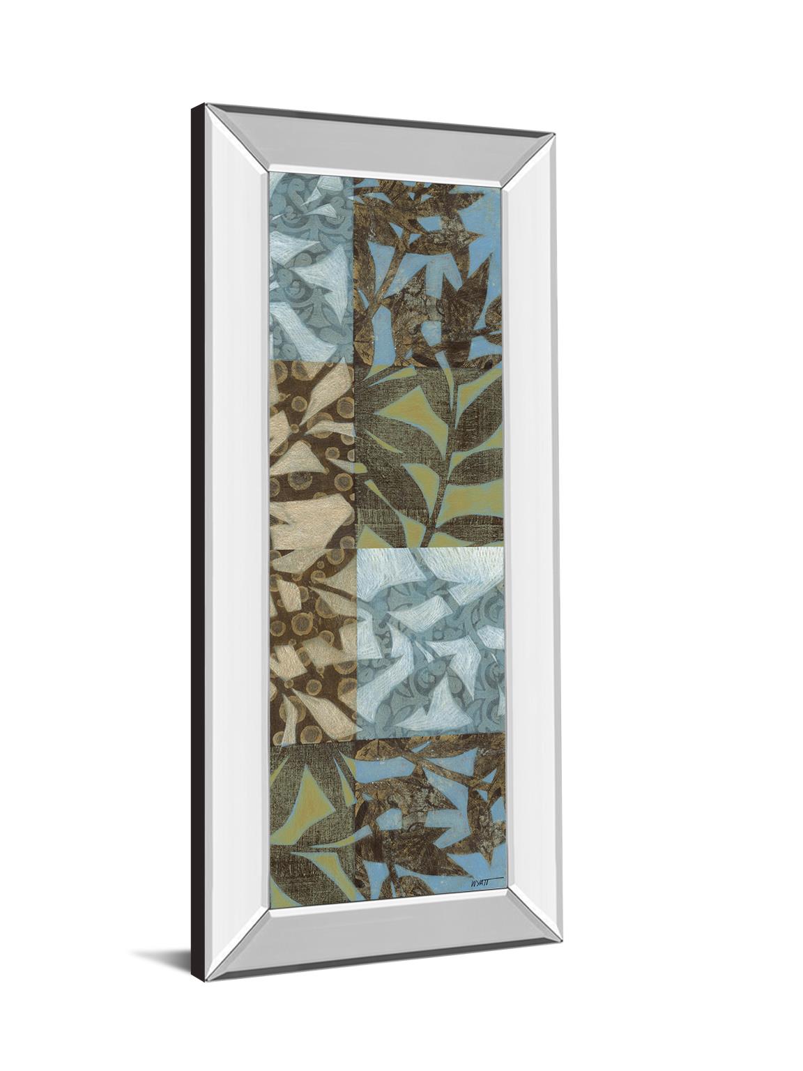 18 in. x 42 in. "Leaves I" Mirror Framed Print Wall Art