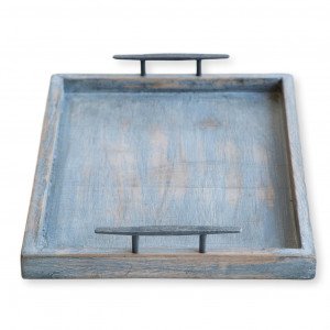Lettie Tray with Handles Antique Blue