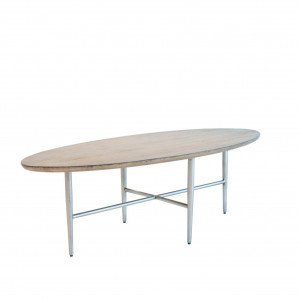 Johnny Coffee Table Antique Natural / Nickel Plated Iron