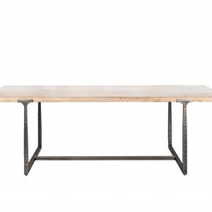 Evie 94" Rect Dining Table Nickel Plated Iron / Sky Grey