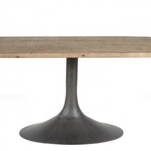 Megan 56" Rect Dining Table Medium Grey / Iron Base
