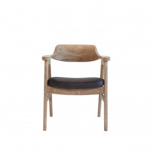 Wagner Arm Chair Natural / Black Faux Leather