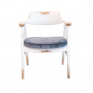 Wagner Arm Chair Antique White / Vintage Pewter