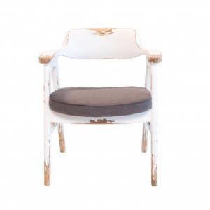 Wagner Arm Chair Antique White / Grey