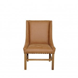 Josh Arm Chair Natural / Camel Faux Leather with Shearling Welt
