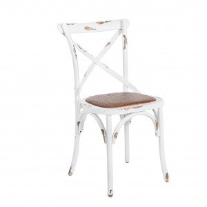 Xena Dining Chair Antique White / Rattan Seat