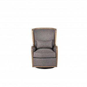 Ivy Swivel Accent Chair Grey Wash / Night Owl