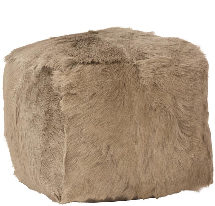 Shams Fur Pouf Light Grey