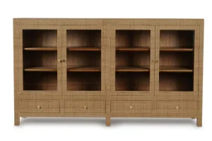 Kagu 4 Door Low Cabinet w/ Rattan
