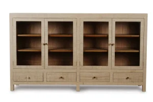 Kagu 4 Door Low Cabinet w/ Raffia