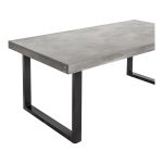the Jedrik is a cool cement and fiber table with black steel legs.