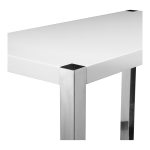 moder look of the Riva Bar Table matches well with any contemporary modern spaces. Its high-gloss lacquer finish and sleek stainless steel base provide the maximum durability needed.