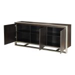 the dark hues of this sideboard tie together your space