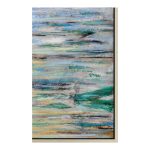 earthy greens and faded blues look like the top of a serene pool. This abstract image will fit seamlessly into any décor. The hand-painted design makes for genuine work of art to hang in any room for an instant splash of color.