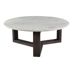 the Jinxx Coffee Table showcases the best of nature's work effortlessly. Jinxx’s Satwaria marble is heavily veined with darker grey and charcoal striations