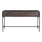 this console's two push drawers add versatile storage for everything you need whilst you're running out the door. This console table's sleek