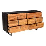 reclaimed teak wood drawer fronts provides character and ample storage space perfect for keeping essentials.