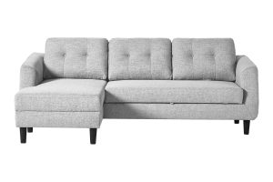 *BELAGIO SOFA BED WITH CHAISE LIGHT GREY LEFT