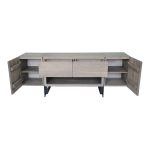 and an open compartment for audio-video components