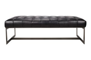 WYATT LEATHER BENCH BLACK