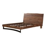 rustic live edge detailing shows off the unique knots and whorls of the wood. An organic element for your bedroom