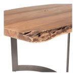 rustic live edge detailing shows off the unique knots and whorls of the wood. This dining table’s expansive surface beautifully showcases the wood’s personality