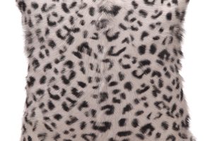 **SPOTTED GOAT FUR PILLOW GREY LEOPARD