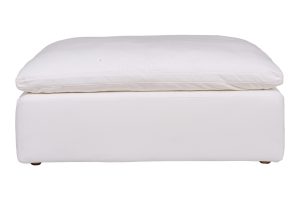 CLAY OTTOMAN PERFORMANCE FABRIC WHITE