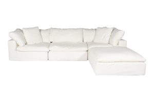 CLAY LOUNGE MODULAR SECTIONAL PERFORMANCE FABRIC WHITE