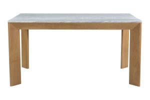**ANGLE ASHEN GREY MARBLE DINING TABLE RECTANGULAR SMALL