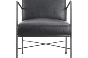 DAGWOOD LEATHER ARM CHAIR ONYX BLACK LEATHER