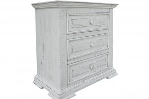 Terra White 3 Drawer Nightstand