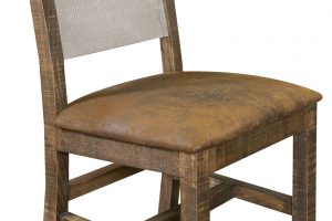 Pueblo Gray Upholstered Seat Wooden Chair