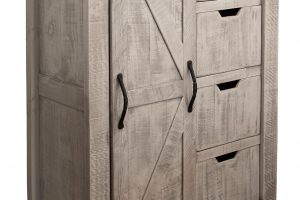 Pueblo Gray 4 Drawer 1 Door Chest