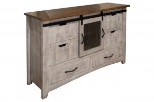 Pueblo Gray 6 Drawer 1 Door Dresser