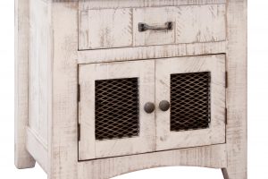 Pueblo White 1 Drawer 2 Mesh Door Nightstand