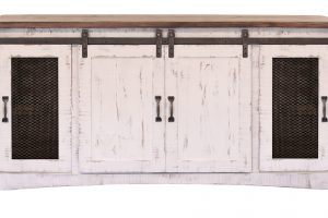 Pueblo White 4 Door TV Stand