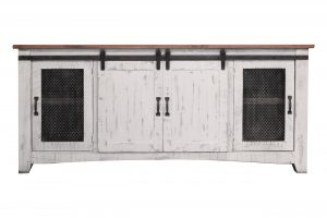 Pueblo White 4 Door 80" TV Stand