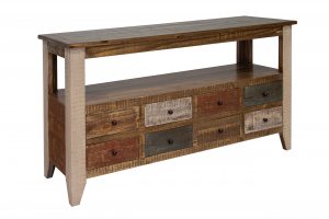 Antique  MC MD 8 Drawer Sofa Table