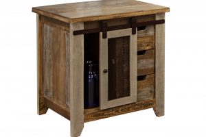 Antique Multicolor 3 Drawer 1 Door End Table